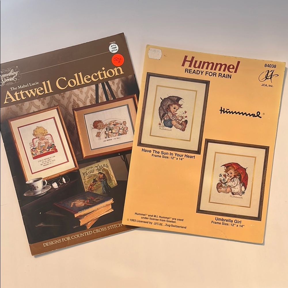 Hummel Ready for Rain & Attwell Collection Cross Stitch Patterns Vintage